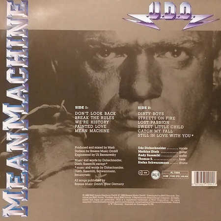UDO - Mean Machine LP lp vinyl album, lp, vinyl, album