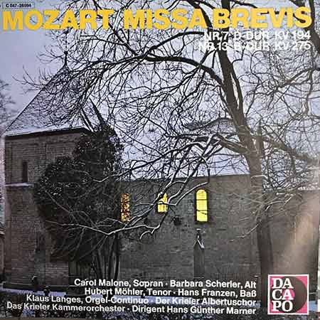 Wolfgang Amadeus Mozart Missa Brevis Vinyl, LP