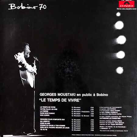 Georges Moustaki, Bobino 70, Vinyl, LP, lp vinyl album, album