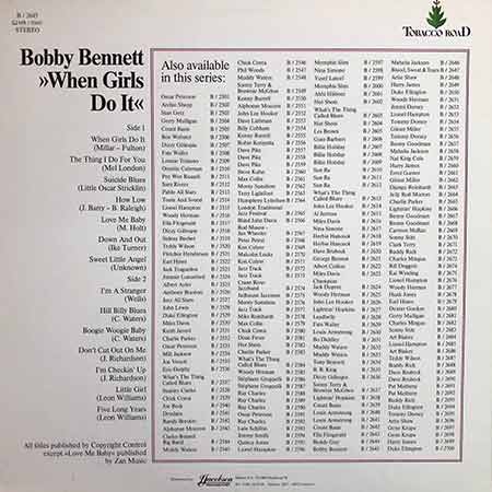 Bobby Bennett, When Girls Do It, Vinyl, LP, LP, vinyl album, album LP