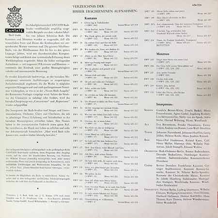 Johann Sebastian Bach. Kantate Die Himmel erzählen die Ehre Gottes, Vinyl, LP, купить виниловые пластинки в украине, киев, б/у, магазин виниловых пластинок