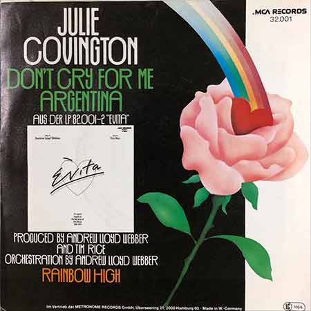 Julie Covington, Don't Cry For Me Argentina, Vinyl, LP, Купити вінілові платівки в Україні, Київ, б/у платівки, магазин вінілових платівок