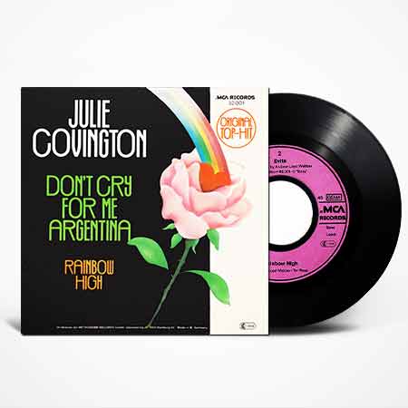 Julie Covington, Don't Cry For Me Argentina single, Vinyl, LP, Купити вінілові платівки в Україні, Київ, б/у платівки, магазин вінілових платівок