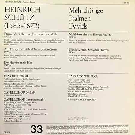 Heinrich Schütz, Psalmen Davids, Vinyl, LP, Купити вінілові платівки в Україні, Київ, б/у платівки, магазин вінілових платівок