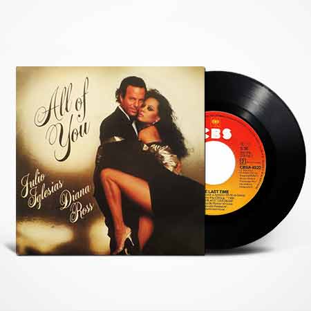 Julio Iglesias, Diana Ross, All Of You, single, Vinyl, LP, виниловые пластинки купить, Київ, б/у платівки, магазин вінілових платівок