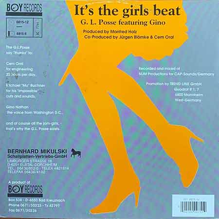 G.L. Posse Featuring Gino, It's The Girls Beat, Single, Vinyl, LP, виниловые пластинки купить Украина, Київ, б/у платівки, магазин вінілових платівок