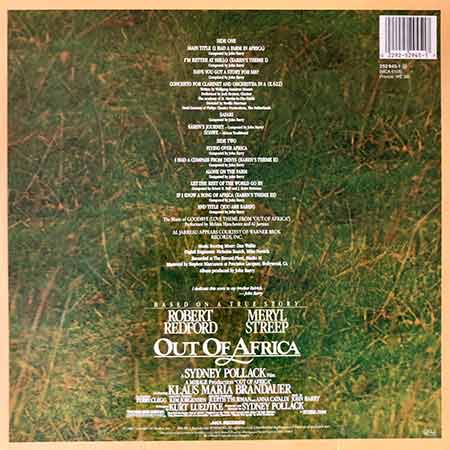 John Barry, Out Of Africa, Soundtrack, Vinyl, LP, виниловые пластинки купить Украина, Київ, б/у платівки, магазин вінілових платівок