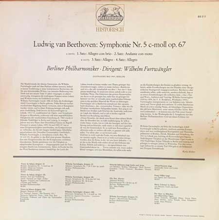 Wilhelm Furtwängler Ludwig van Beethoven - Symphonie Nr. 5 C-Moll Op. 67 Vinyl, LP, вінілові платівки купити Україна, Київ, б/в платівки, магазин вінілових платівок