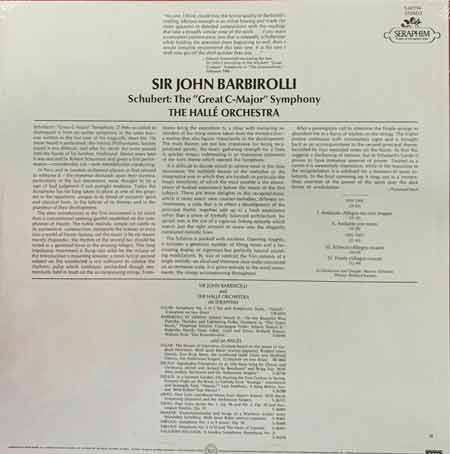 Sir John Barbirolli : Schubert - The 'Great C-Major' Symphony Vinyl LP