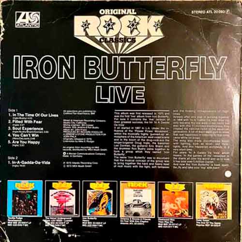 Iron Butterfly - Live Vinyl, LP, вінілові платівки купити Україна, Київ, б/в платівки, магазин вінілових платівок