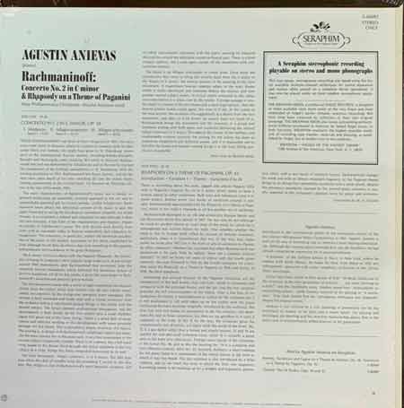 Rachmaninoff: Concerto No. 2 In C Minor And Rhapsody On A Theme Of Paganini Vinyl LP