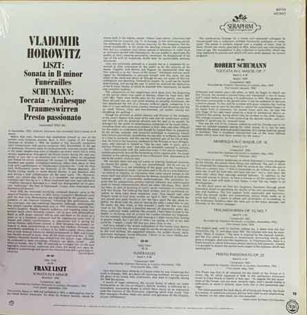 Liszt / Schumann - Vladimir Horowitz – Sonata In B Minor Vinyl LP