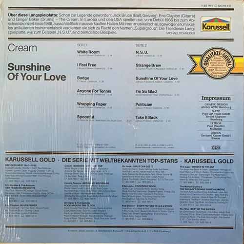 Cream - Sunshine Of Your Love Vinyl, LP, вінілові платівки купити Україна, Київ, б/в платівки, магазин вінілових платівок